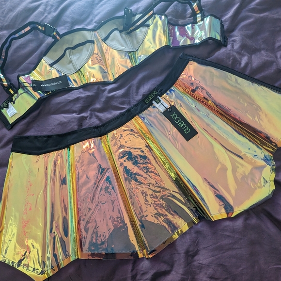 Skirt & Bustier Set - Prismatic Empress Rainbow 2-Piece 🌈 - Club EXX Dolls Kill - Picture 5 of 9